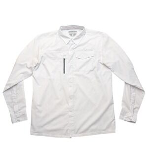 Tunaskin Ahi One Fishing Shirt Mens Medium White Long Sleeve Vented Ripstop
